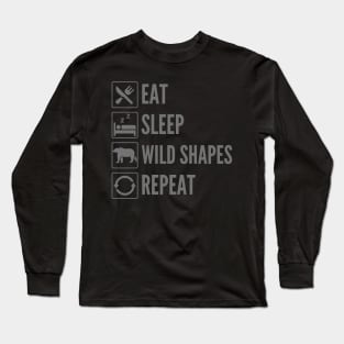 Eat, Sleep, Wild Shapes, Repeat - Druid Class Spells Long Sleeve T-Shirt